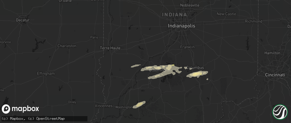 Hail map in Spencer, IN on May 15, 2026