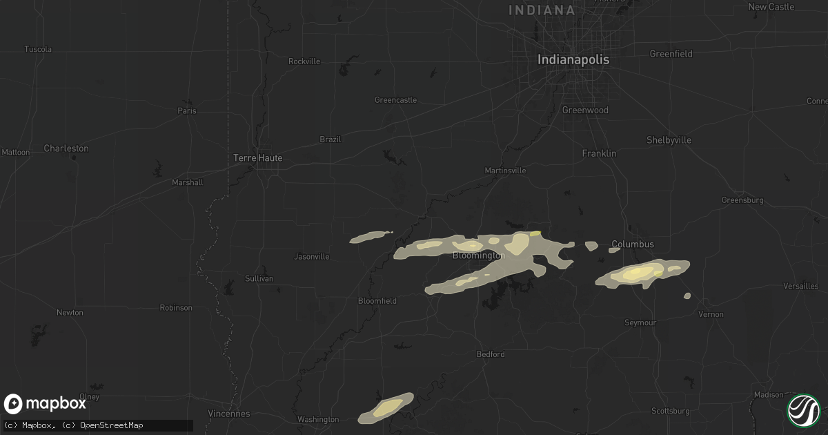 Hail map in Spencer, IN on May 15, 2026