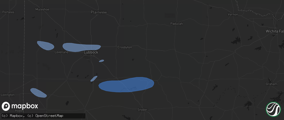 Hail map in Spur, TX on May 15, 2026