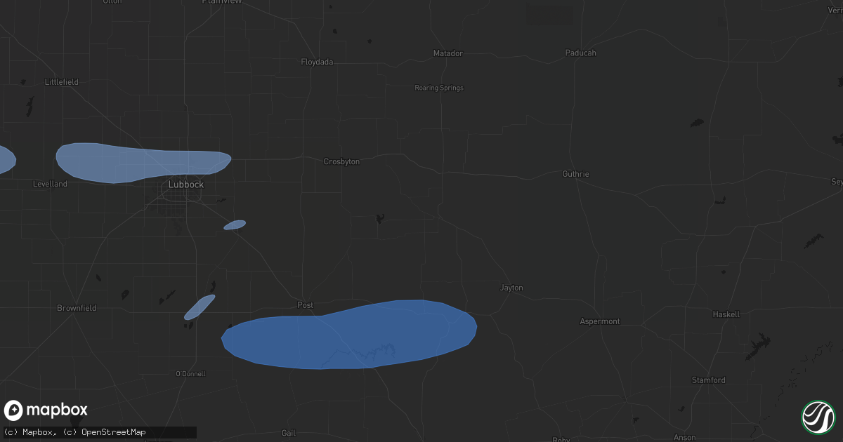 Hail map in Spur, TX on May 15, 2026