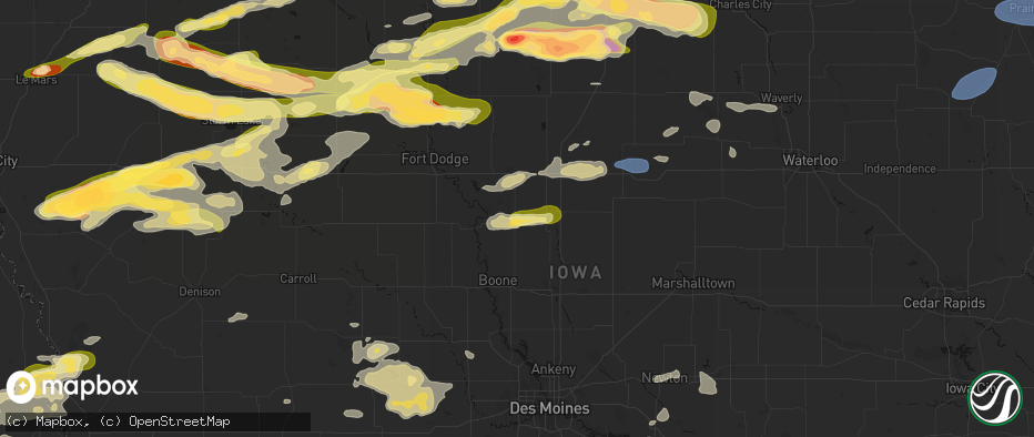 Hail map in Stanhope, IA on May 15, 2026