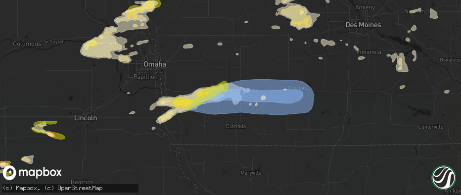 Hail map in Stanton, IA on May 15, 2026