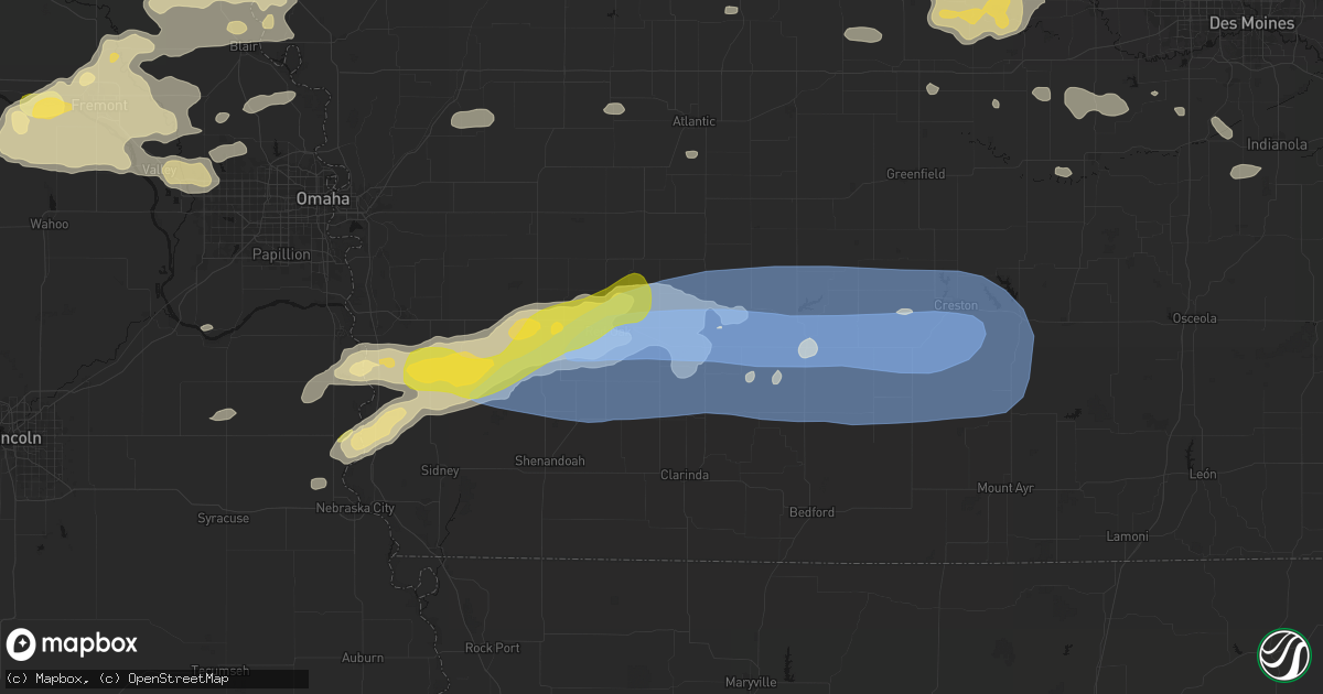 Hail map in Stanton, IA on May 15, 2026
