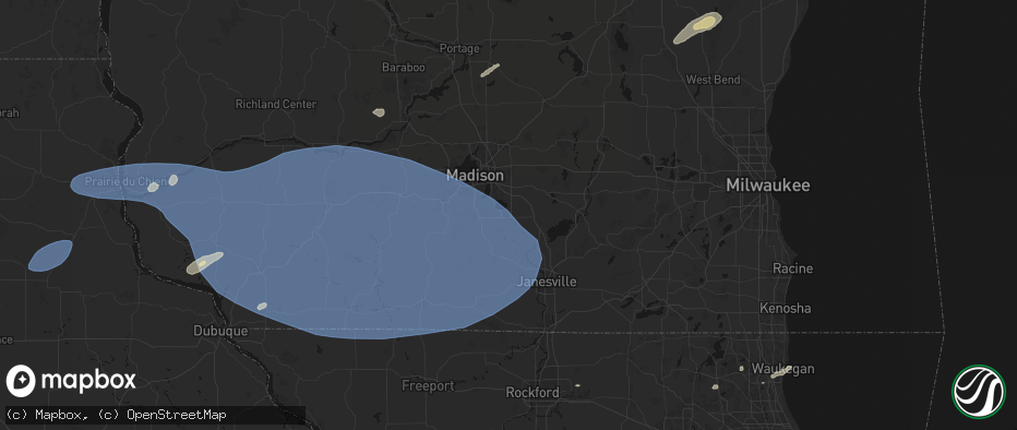Hail map in Stoughton, WI on May 15, 2026