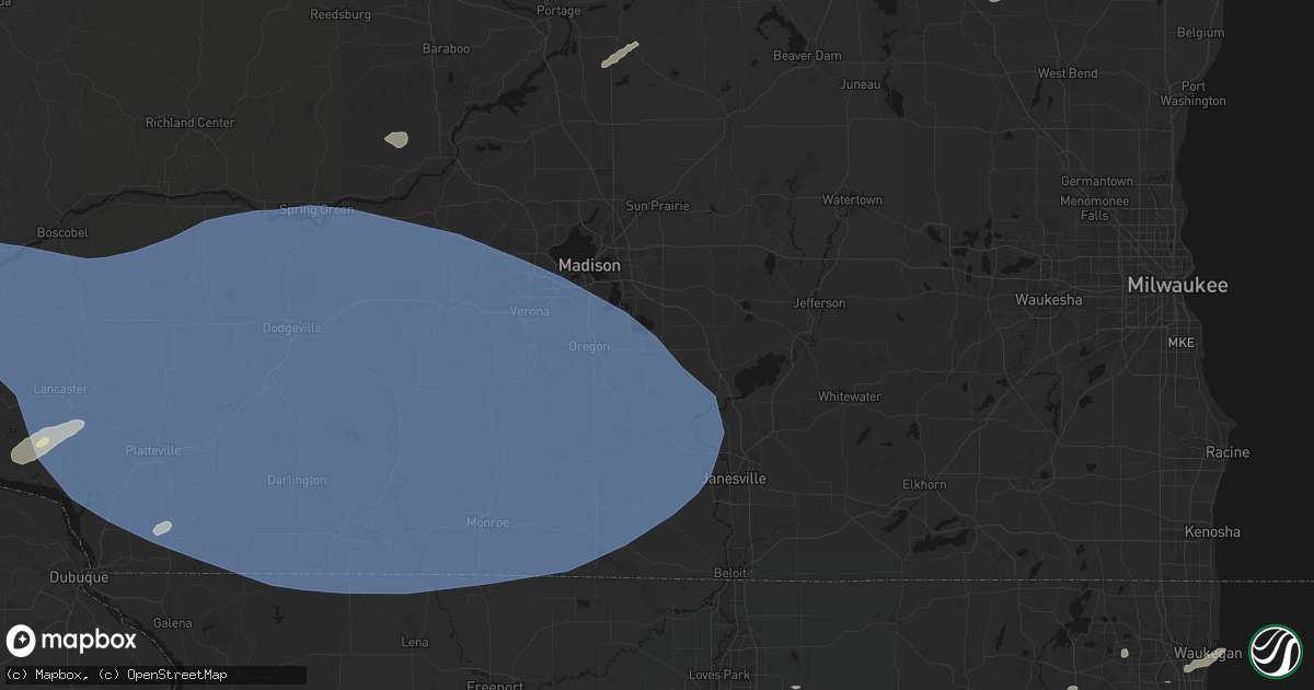 Hail map in Stoughton, WI on May 15, 2026
