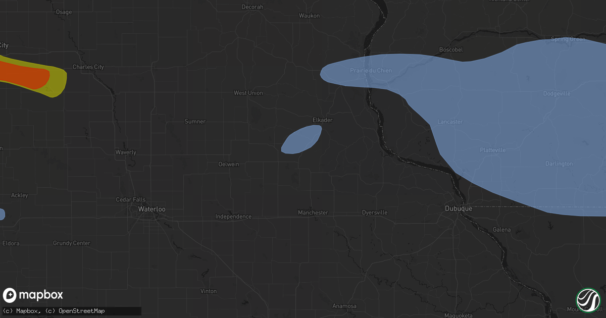Hail map in Strawberry Point, IA on May 15, 2026