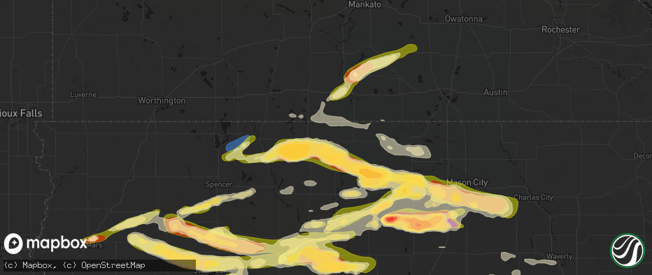 Hail map in Swea City, IA on May 15, 2026