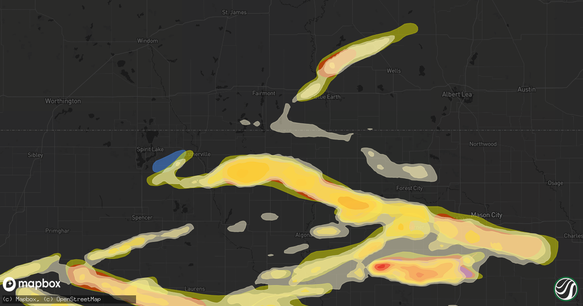 Hail map in Swea City, IA on May 15, 2026