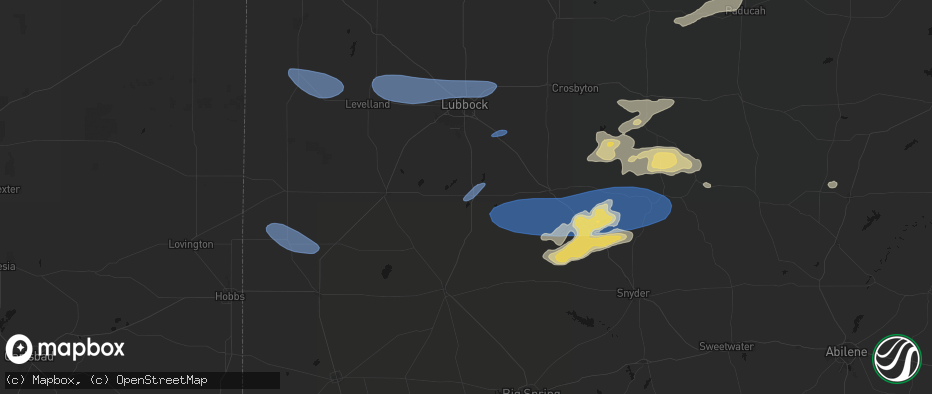 Hail map in Tahoka, TX on May 15, 2026