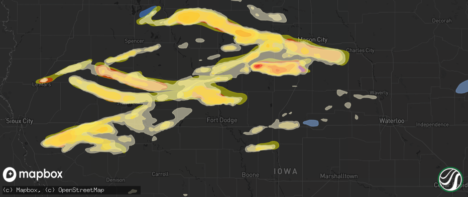 Hail map in Thor, IA on May 15, 2026