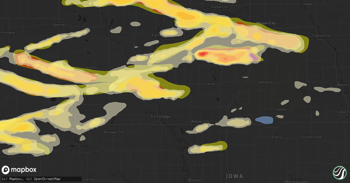 Hail map in Thor, IA on May 15, 2026