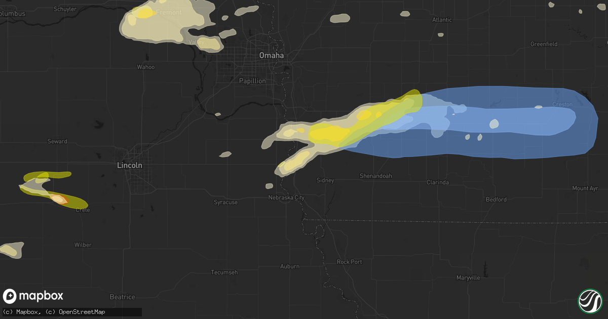 Hail map in Thurman, IA on May 15, 2026