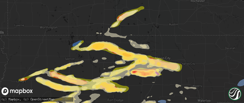 Hail map in Titonka, IA on May 15, 2026