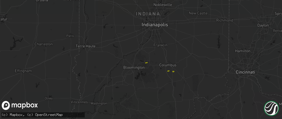 Hail map in Unionville, IN on May 15, 2026