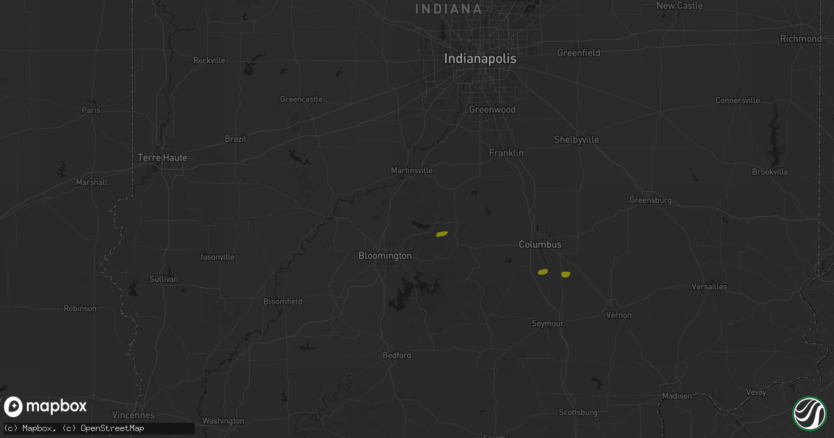 Hail map in Unionville, IN on May 15, 2026