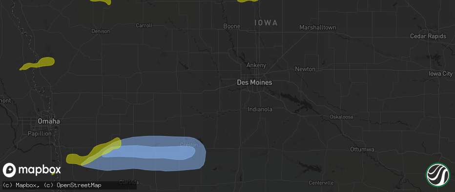 Hail map in Van Meter, IA on May 15, 2026