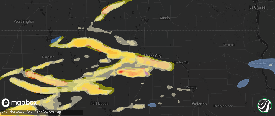 Hail map in Ventura, IA on May 15, 2026