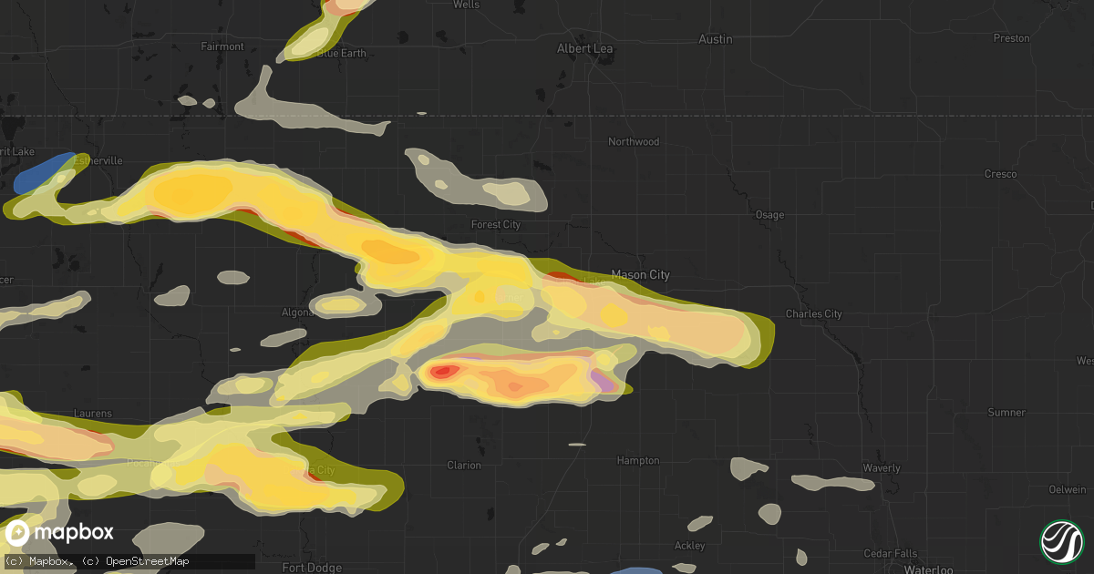 Hail map in Ventura, IA on May 15, 2026