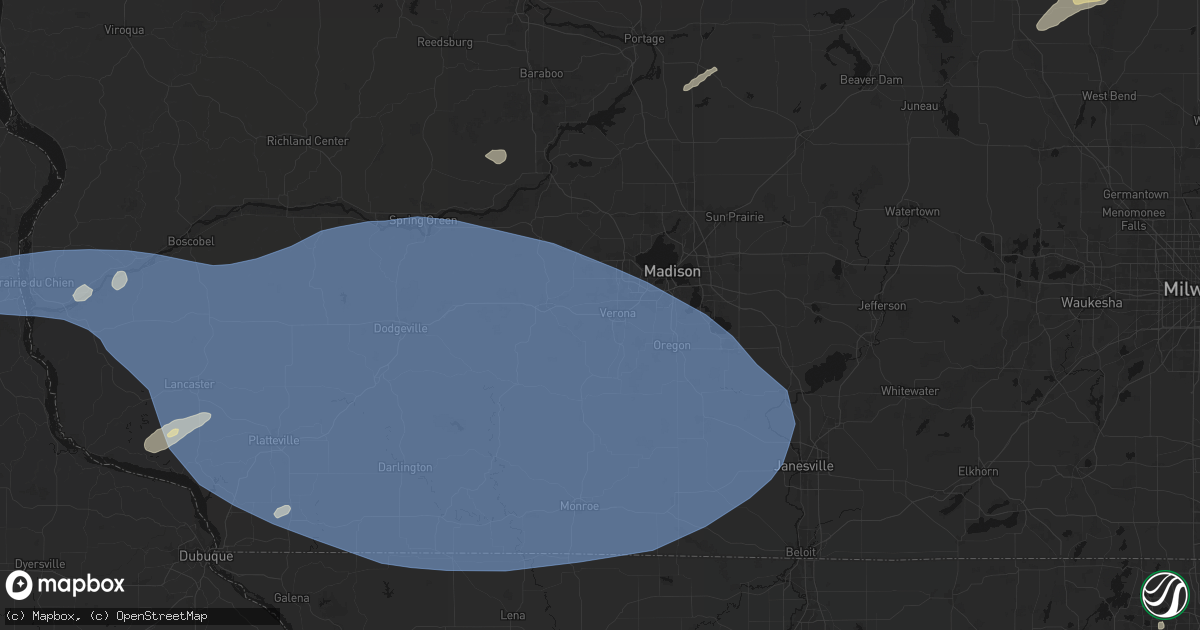Hail map in Verona, WI on May 15, 2026