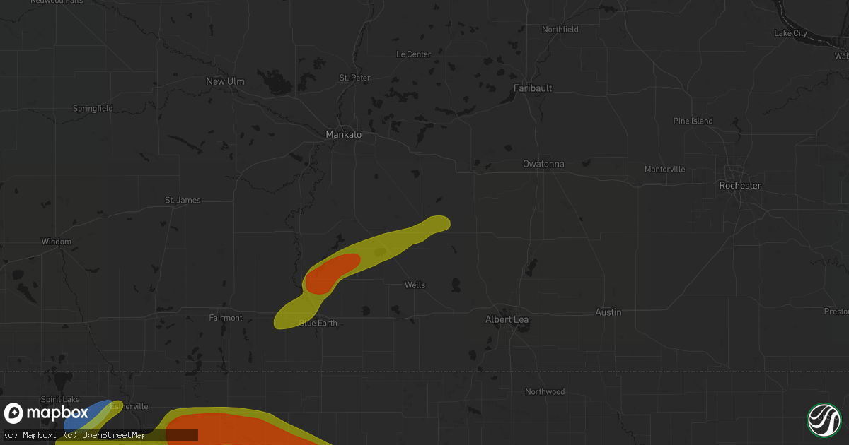 Hail map in Waldorf, MN on May 15, 2026
