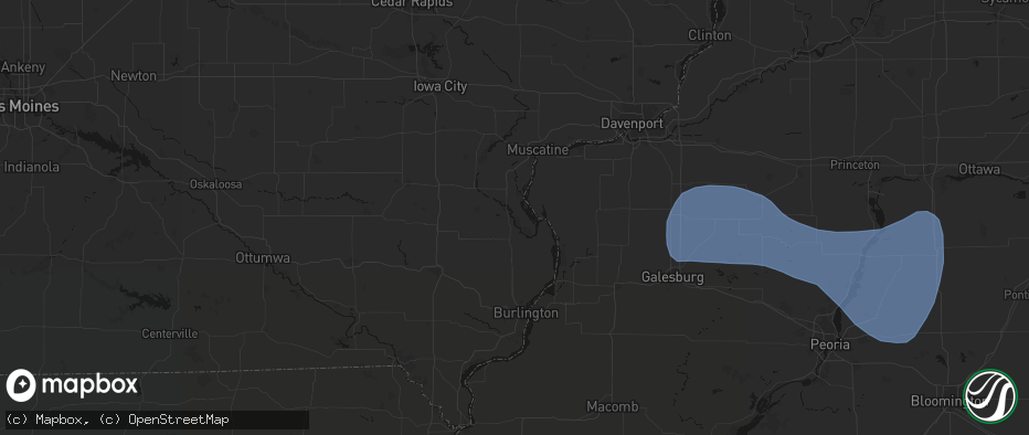 Hail map in Wapello, IA on May 15, 2026