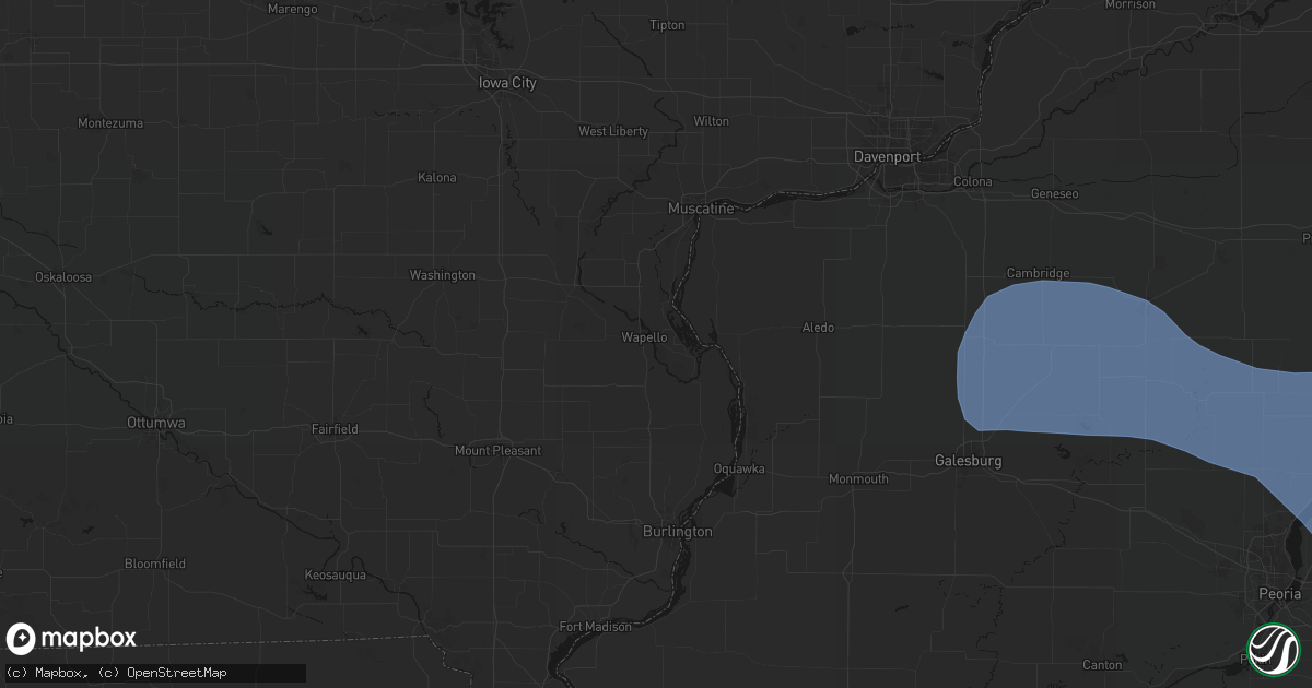 Hail map in Wapello, IA on May 15, 2026