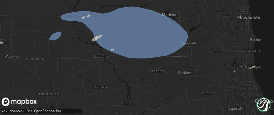 Hail map in Warren, IL on May 15, 2026
