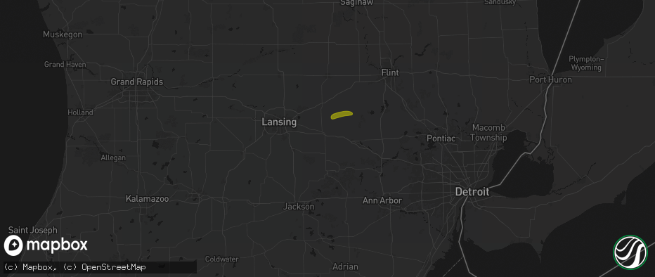 Hail map in Webberville, MI on May 15, 2026