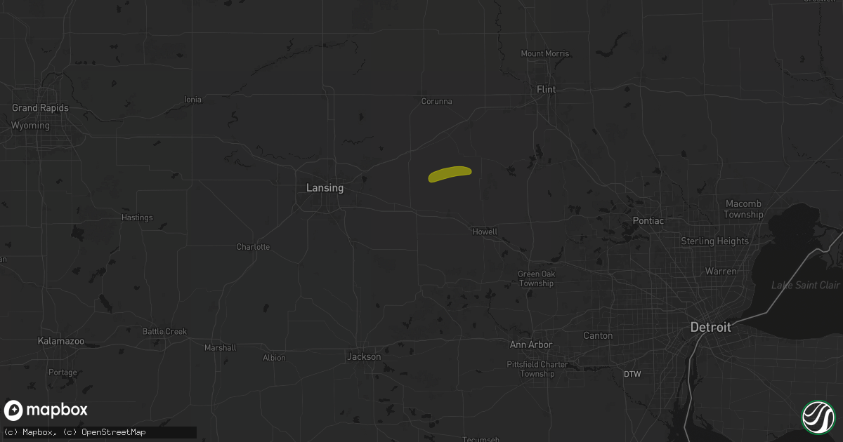 Hail map in Webberville, MI on May 15, 2026