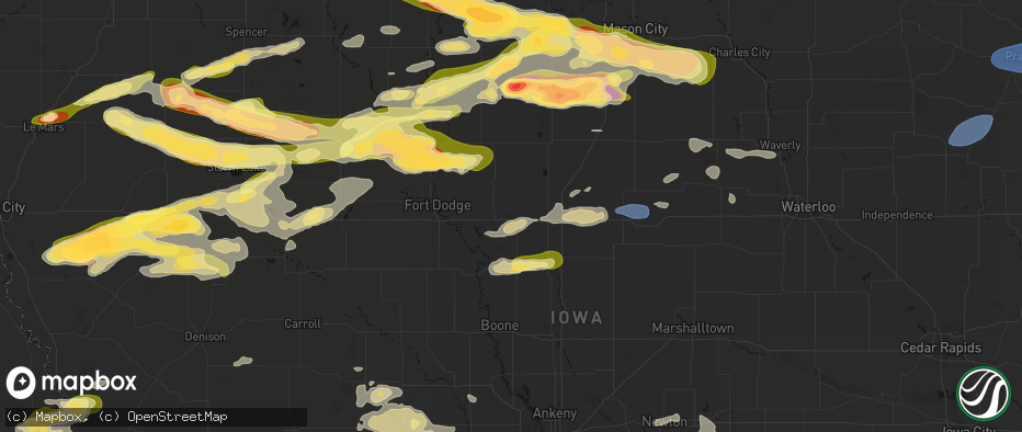 Hail map in Webster City, IA on May 15, 2026