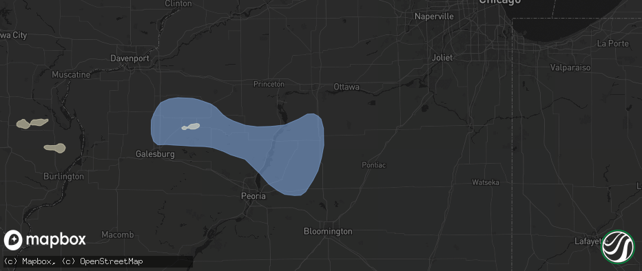 Hail map in Wenona, IL on May 15, 2026