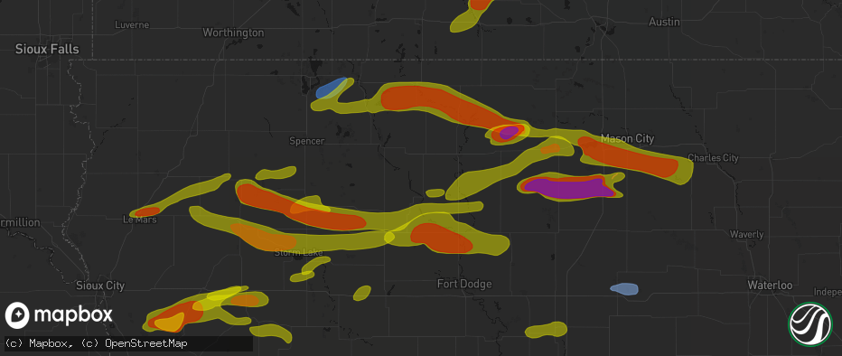 Hail map in West Bend, IA on May 15, 2026