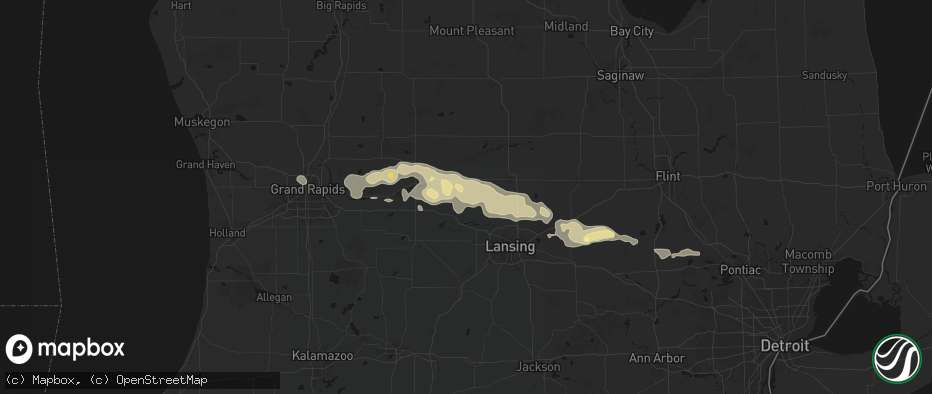 Hail map in Westphalia, MI on May 15, 2026