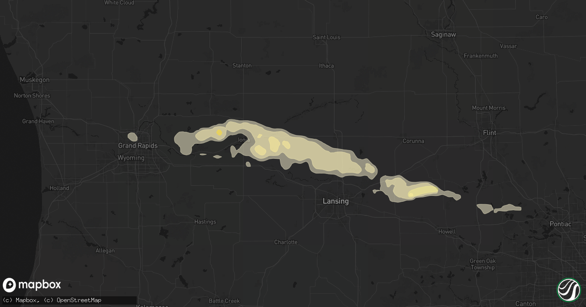 Hail map in Westphalia, MI on May 15, 2026