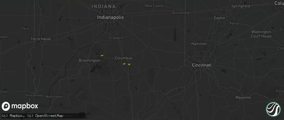 Hail map in Westport, IN on May 15, 2026
