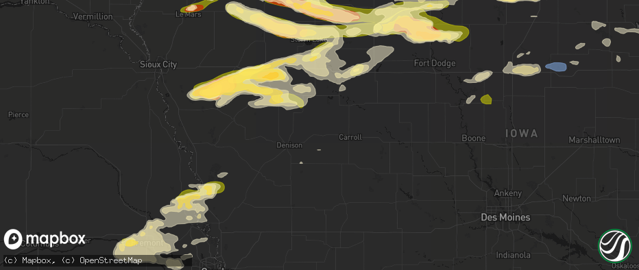Hail map in Westside, IA on May 15, 2026