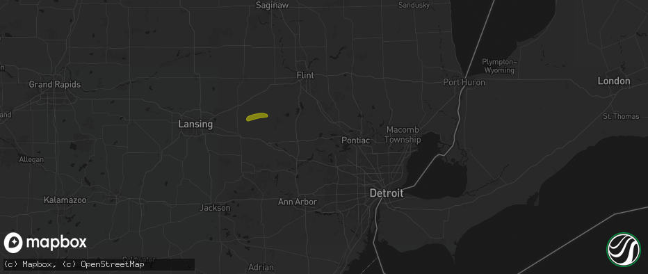 Hail map in White Lake, MI on May 15, 2026