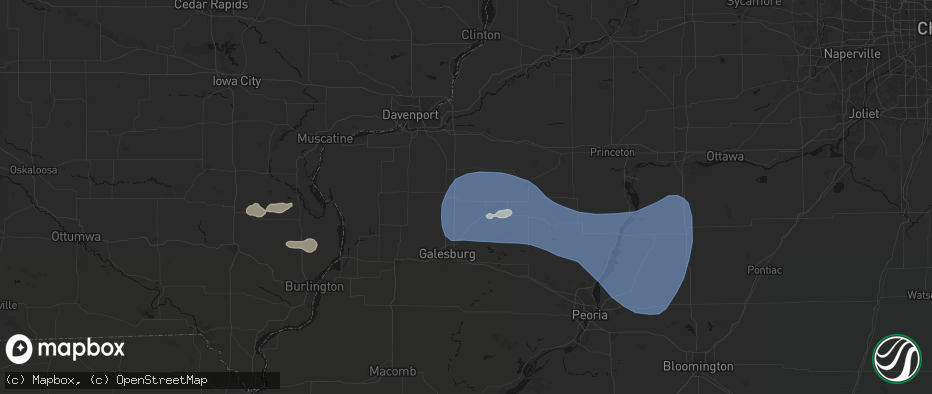 Hail map in Woodhull, IL on May 15, 2026