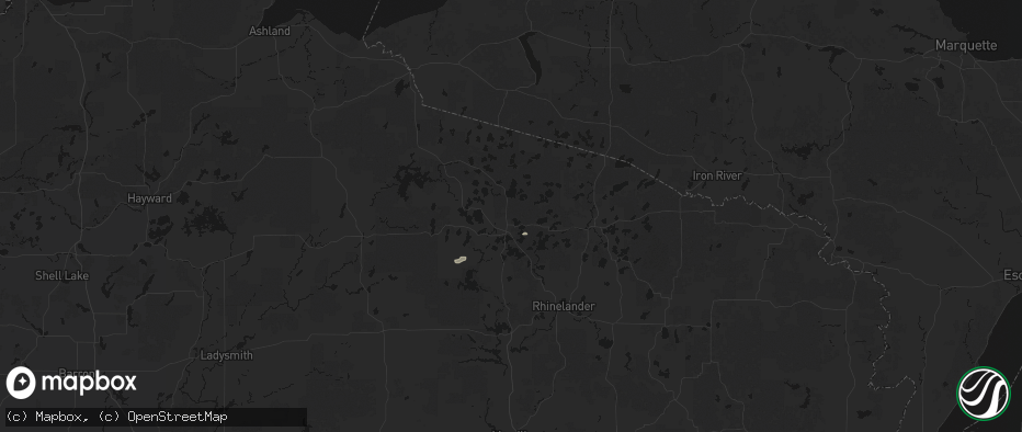 Hail map in Woodruff, WI on May 15, 2026