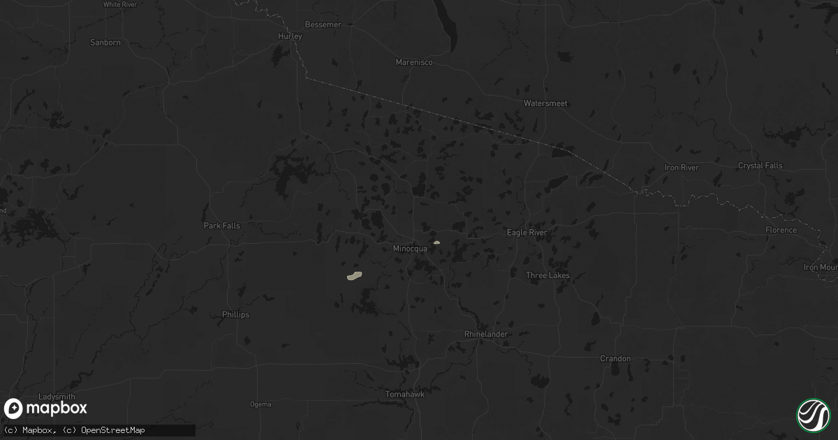 Hail map in Woodruff, WI on May 15, 2026