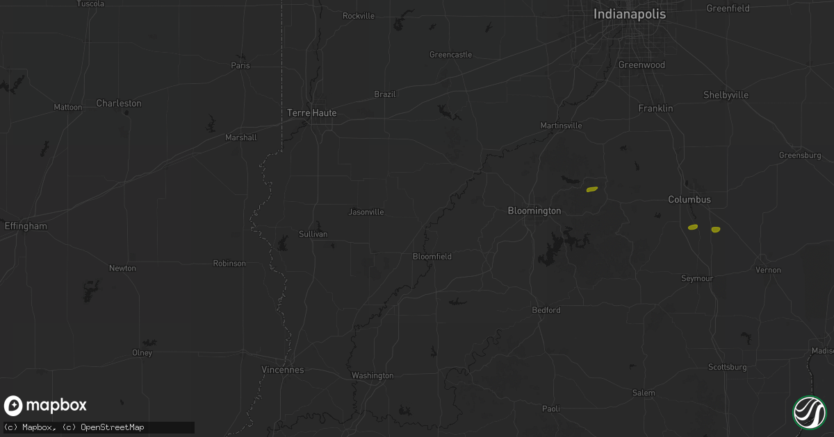 Hail map in Worthington, IN on May 15, 2026