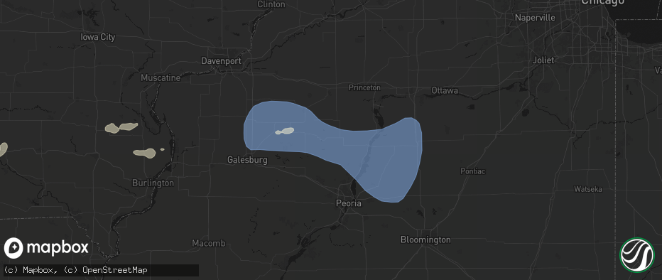Hail map in Wyoming, IL on May 15, 2026