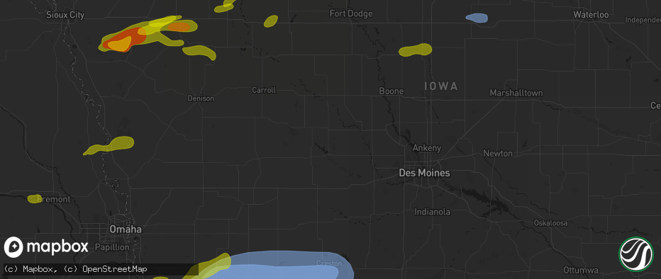 Hail map in Yale, IA on May 15, 2026