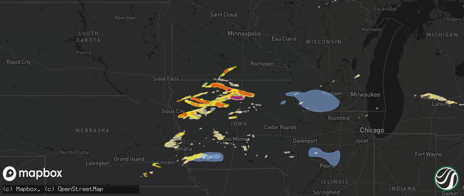 Hail map on May 15, 2026