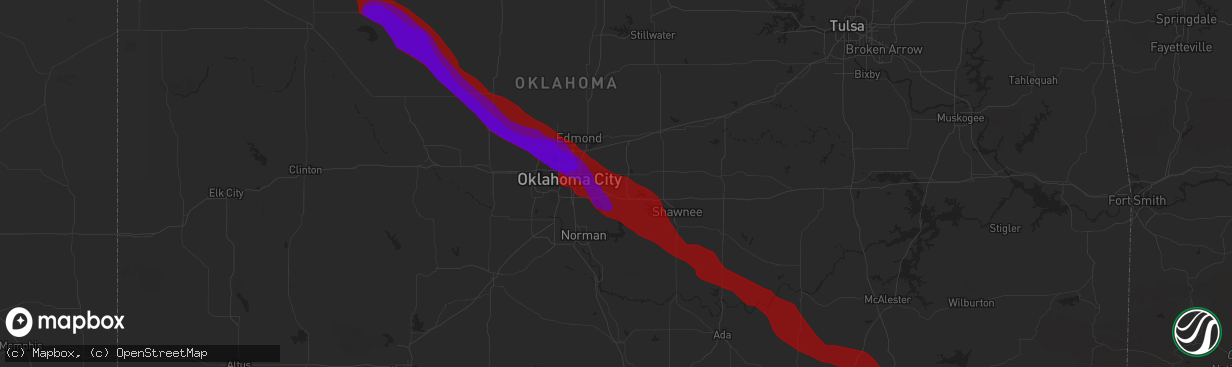 Hail map in Choctaw, OK on May 16, 2010