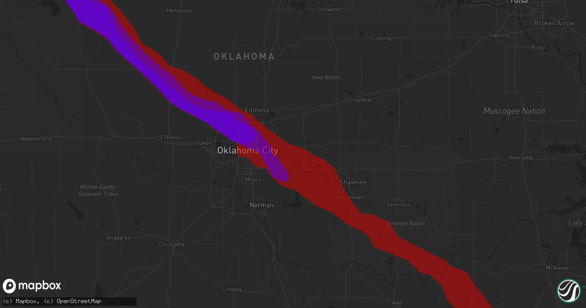 Hail map in Choctaw, OK on May 16, 2010