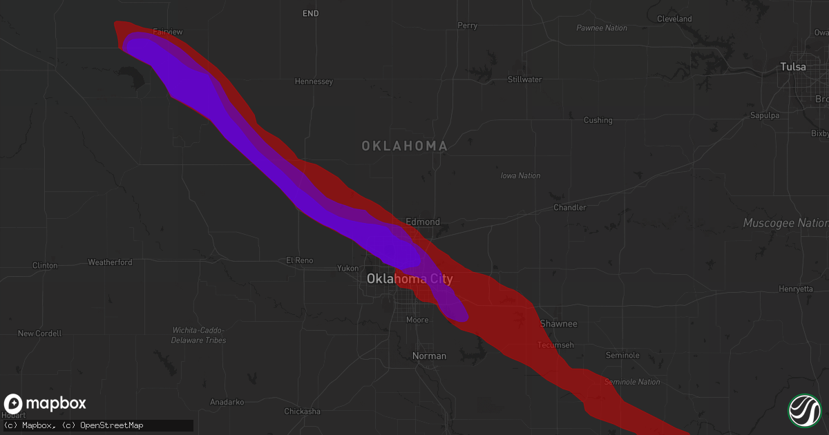 Hail map in Edmond, OK on May 16, 2010