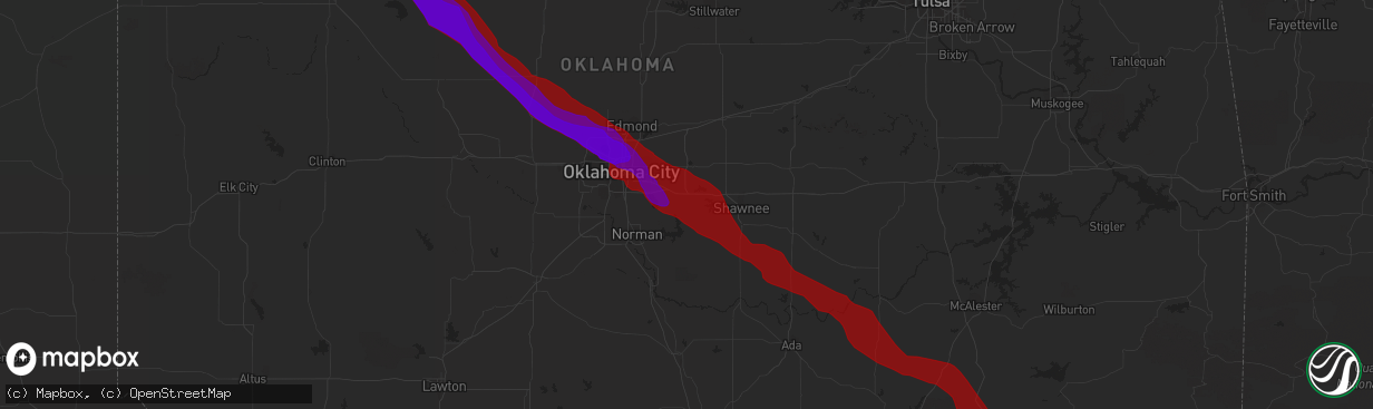 Hail map in Newalla, OK on May 16, 2010