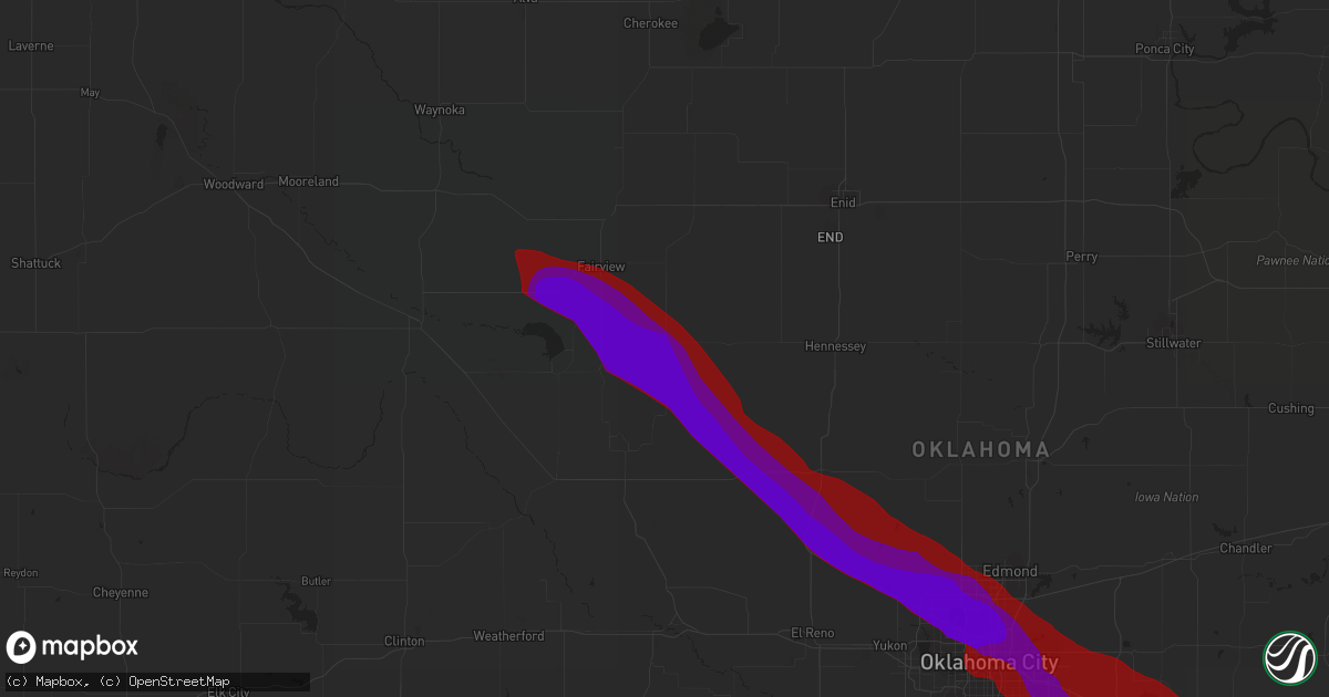Hail map in Okeene, OK on May 16, 2010