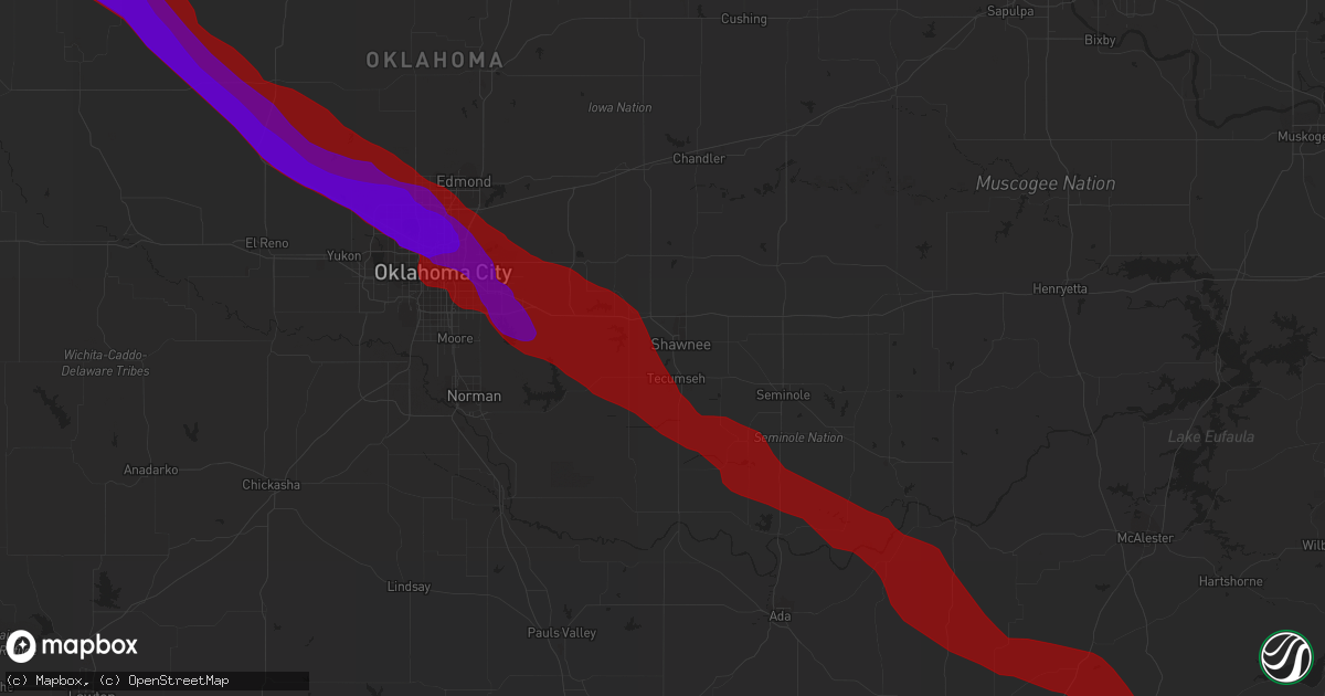Hail map in Shawnee, OK on May 16, 2010